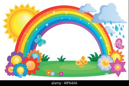 Rainbow Thema Bild 2 Stock Vektor