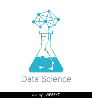 Daten Wissenschaft oder maschinelles Lernen Forschung Kolben Stock Vektor