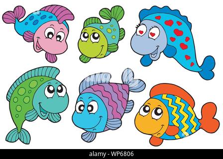 Verrückte fische Sammlung Stock Vektor