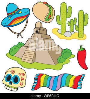 Verschiedenen mexikanischen Bilder Stock Vektor