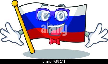 Geek Flagge Russisch in Cartoon Schrank gelagert Stock Vektor