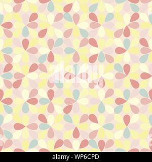 Die nahtlose Vektor Muster mit geometricaly, zufällig pastellfarbenen Blüten. Stock Vektor
