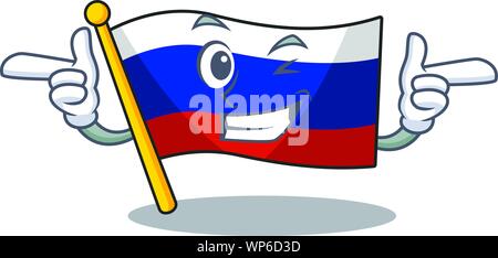 Wink Flagge Russisch in Cartoon Schrank gelagert Stock Vektor