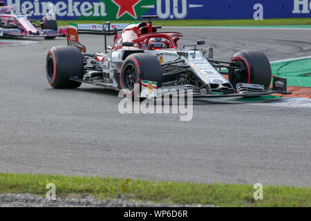 Monza, Italien, 07. September 2019, Kimi Räikkönen (FIN) ALFA ROMEO RACING C38 beim Grand Prix von Italien 2019 Heineken - Samstag - Qualifikationen - Formel 1 Meisterschaft - Credit: LPS/Alessio De Marco/Alamy leben Nachrichten Stockfoto