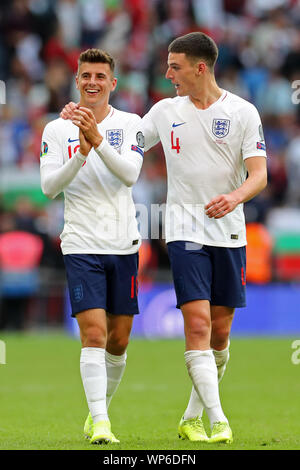 London, Großbritannien. 7. Sep 2019. England Mittelfeldspieler Maurer Berg genießt offenbar sein Debüt für England während der UEFA EURO 202 Gruppe ein qualifikationsspiel zwischen England und Bulgarien im Wembley Stadion, London am Samstag, den 7. September 2019. (Credit: Jon Bromley | MI Nachrichten) nur die redaktionelle Nutzung, eine Lizenz für die gewerbliche Nutzung erforderlich. Foto darf nur für Zeitung und/oder Zeitschrift redaktionelle Zwecke Credit: MI Nachrichten & Sport/Alamy Live-Nachrichten verwendet werden. Stockfoto