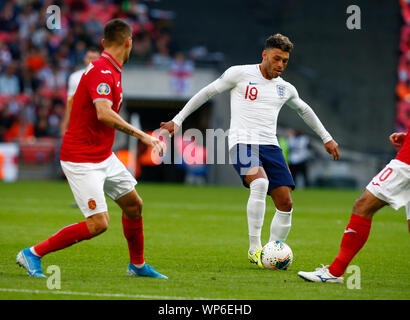 London, Großbritannien. 07 Sep, 2019. LONDON, ENGLAND. SEPTEMBER 07: Alex Oxlade-Chamberlain während der UEFA Euro Qualifier 2020 zwischen England und Bulgarien im Wembley Stadion in London, England am 07 September, 2019 Credit: Aktion Foto Sport/Alamy leben Nachrichten Stockfoto