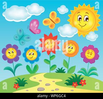 Blume Thema Bild 3 Stock Vektor