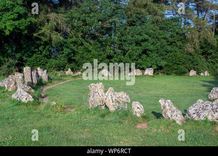 Der Rollright Stones in der Nähe des Dorfes lange Compton an den Grenzen von Oxfordshire und Warwickshire in England, Großbritannien Stockfoto