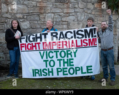 Glasgow, Schottland, Großbritannien. 7. Sep 2019. Zweite umstrittene März in Glasgow März dieses Mal von IRPWA. Der irisch republikanischen Gefangenen Welfare Association ist ein dissident republikanische Organisation, die republikanischen Gefangenen unterstützt. Es hat Verbindungen mit der politischen Partei Saoradh und die 32 Grafschaft Souveränität Bewegung. Credit: Iain Masterton/Alamy leben Nachrichten Stockfoto