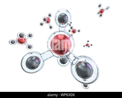 Methan Molekül Bild. Wissenschaft Hintergrund. 3D-Rendering Stockfoto