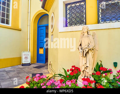 Gibraltar, UK - 29. Juni 2019. Fassade der Kathedrale der Heiligen Dreifaltigkeit. Gibraltar, Britisches Überseegebiet. UK. Stockfoto