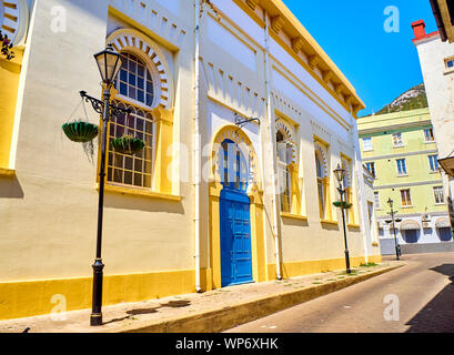 Fassade der Kathedrale der Heiligen Dreifaltigkeit. Gibraltar, Britisches Überseegebiet. UK. Stockfoto