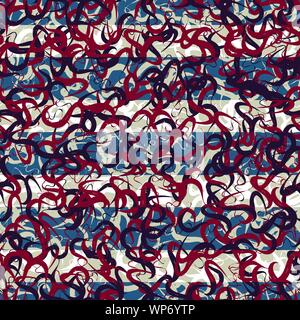 Die nahtlose Vektor abstrakte Muster mit Streifen und farbigen Markierungen Stock Vektor