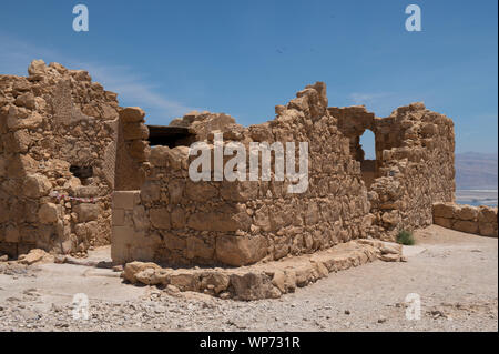 Israel, historischen Masada aka Massada. UNESCO. Die Ruinen der byzantinischen Kirche, ca. fünften und sechsten Jahrhundert. Stockfoto