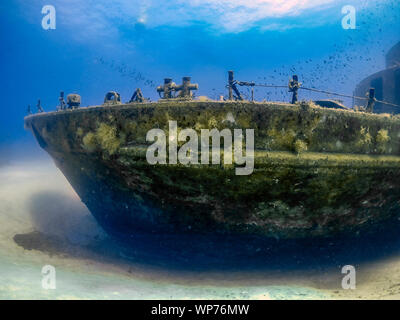 Das Wrack des P31 Patrouillenbootes in Comino, Malta Stockfoto