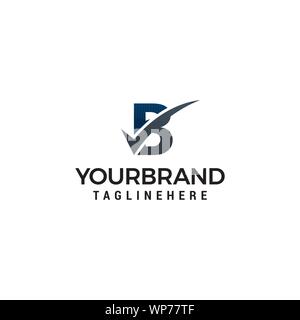 Buchstabe B mit Checkliste Logo Vorlage Stock Vektor