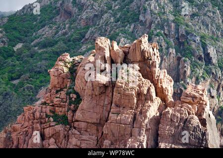 Nahaufnahme einer roten Felsen in der Sonne Stockfoto