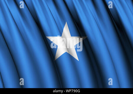 Somalia wehende Flagge Abbildung. Länder in Afrika. Perfekt für Hintergrund und Textur. Stockfoto