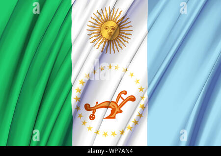 Chaco wehende Flagge Abbildung. Regionen in Argentinien. Perfekt für Hintergrund und Textur. Stockfoto