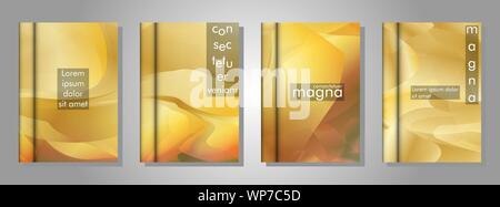 Vektor Sammlung von Buch Hintergründe. Vector Illustration von EPS-design 10. Gold gradient wave Farbe Stock Vektor