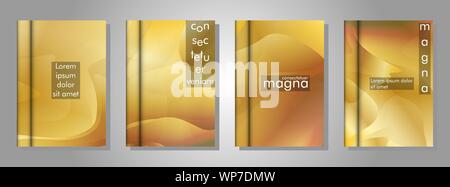 Vektor Sammlung von Buch Hintergründe. Vector Illustration von EPS-design 10. Gold gradient wave Farbe Stock Vektor