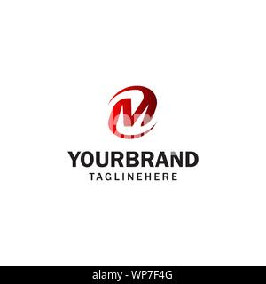 Buchstabe M Umdrehung Logo Design Konzept Vorlage Stock Vektor