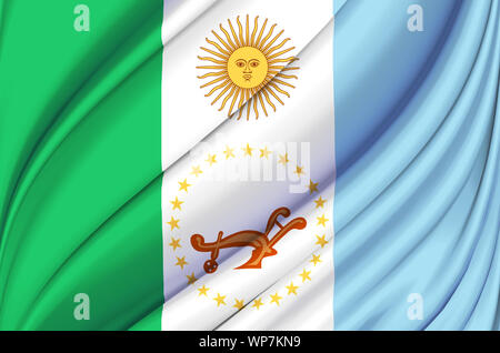 Chaco wehende Flagge Abbildung. Regionen in Argentinien. Perfekt für Hintergrund und Textur. Stockfoto