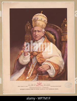 Leo XIII. Geboren am 2. März d 1810. Febr. gewählt. 20 1878. Gioachimo [sic] Pecci. Authentische Porträt aus dem Vatikan Album des Ökumenischen Rates. Stockfoto