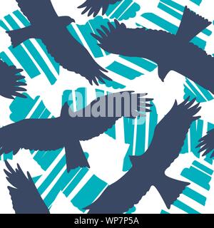 Nahtlose Muster mit fliegenden Adler. Abstract vector Hintergrund Stock Vektor