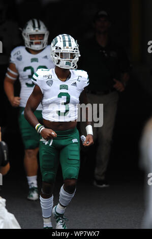 Pittsburgh, PA, USA. 7. Sep 2019. Cameron Odom #3 Während der Pitts Panthers vs Ohio Bobcats am Heinz Feld in Pittsburgh, PA. Jason Pohuski/CSM/Alamy leben Nachrichten Stockfoto