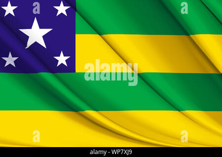 Sergipe wehende Flagge Abbildung. Brasilianischen Bundesstaaten. Perfekt für Hintergrund und Textur. Stockfoto