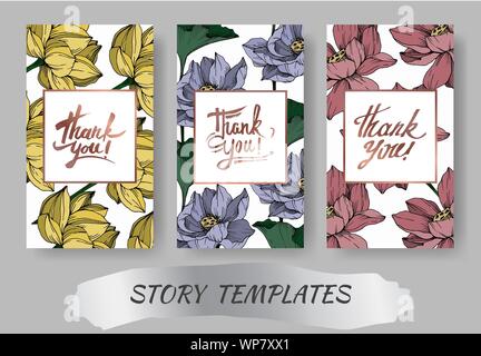 Vektor Lotus Blumen botanischen Blumen. Schwarz und weiß eingraviert Tinte Art Hochzeit hintergrund Karte dekorative Grenze. Stock Vektor