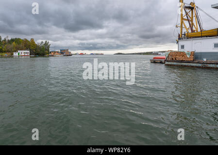 Hausboote auf der Great Slave Lake in Yellowknife, Nordwest-Territorien, Kanada Stockfoto