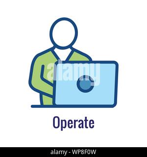 DevOps Icon-Dev Ops-Symbol zeigt einen Teil des Prozesses Stock Vektor
