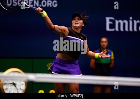 Flushing Meadows, New York, Vereinigte Staaten - 7 September 2019. Kanadas Bianca Andreescu bei ihrem Sieg über Serena Williams bei den Frauen Finale bei den US Open in Flushing Meadows, New York. Stockfoto
