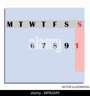 Kalender design Monat Februar 2019. 2019 Kalender. Einfaches Design für Kalender 2019. Kalender für Organisation und Business. Woche beginnt am Montag. Stock Vektor