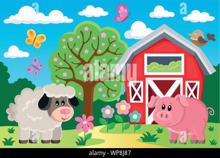Bauernhof Thema Bild 4 Stock Vektor