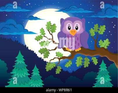 Eule Thema Bild 1 Stock Vektor