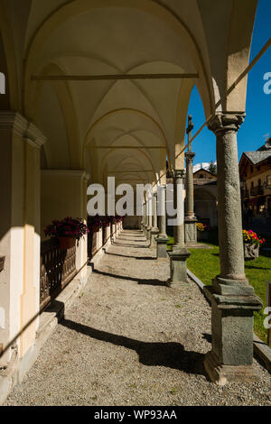 Blicke von Gressoney, Aosta, Aostatal, Italien Stockfoto