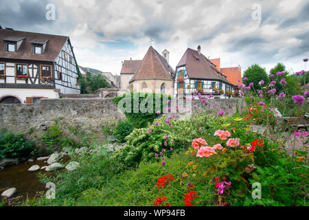 Malerische Dorf von Kaysersberg im Elsass in Frankreich Stockfoto