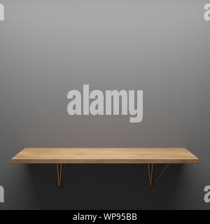 Holz- Regal an der Wand Stockfoto