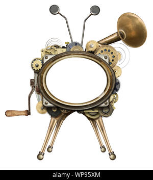 Steampunk TV, isoliert. Stockfoto