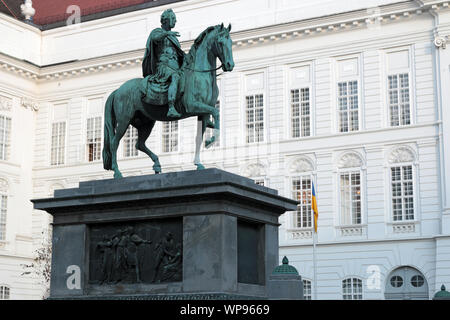 Reiterstandbild von Kaiser Joseph II. in Wien Josefsplatz Stockfoto