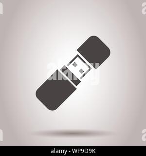Usb-Symbol im flachen Stil. Flash Disk Vector Illustration auf isolierte Hintergrund. Digital Memory Business Konzept. Stock Vektor