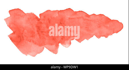 Lebende Korallen Aquarell ist ein trendiger Farbe, eine isolierte Flecken mit Lust auf echten Flecken und Ränder. Rahmen mit Kopie Platz für Text. Stockfoto