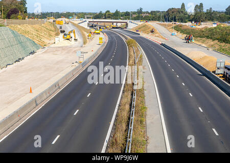 Die M20 in Kent wegen Bauarbeiten geschlossen. Stockfoto