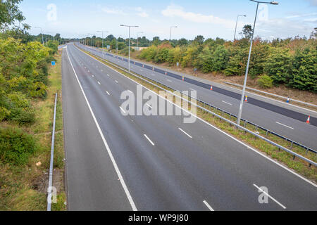 Die M20 in Kent wegen Bauarbeiten geschlossen. Stockfoto