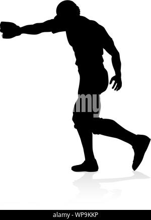 Baseball Player Silhouette Stock Vektor