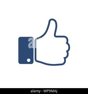 „Gefällt mir“-Symbol. Hand Daumen hoch Symbol in schwarz Stock Vektor