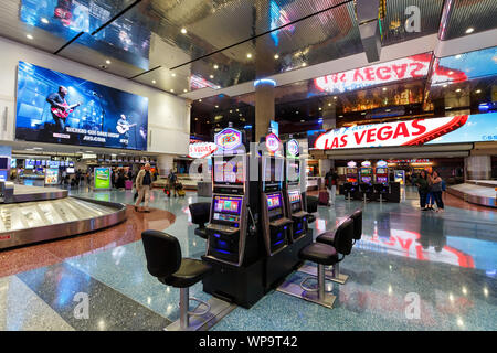 Las Vegas, Nevada - April 8, 2019: Terminal der Flughafen Las Vegas (LAS) in den Vereinigten Staaten. Stockfoto